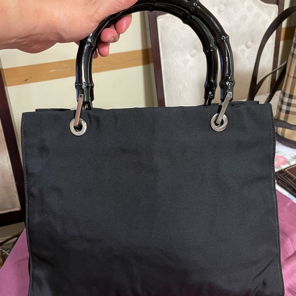 SOLD❤️Authentic Gucci Bamboo  Nylon Bag - Picture 3 of 12